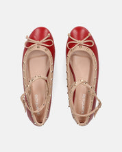 MAHIKA - ballerine bordeaux con borchie dorate