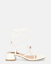 MARYNA - sandali bianchi in PU con lacci