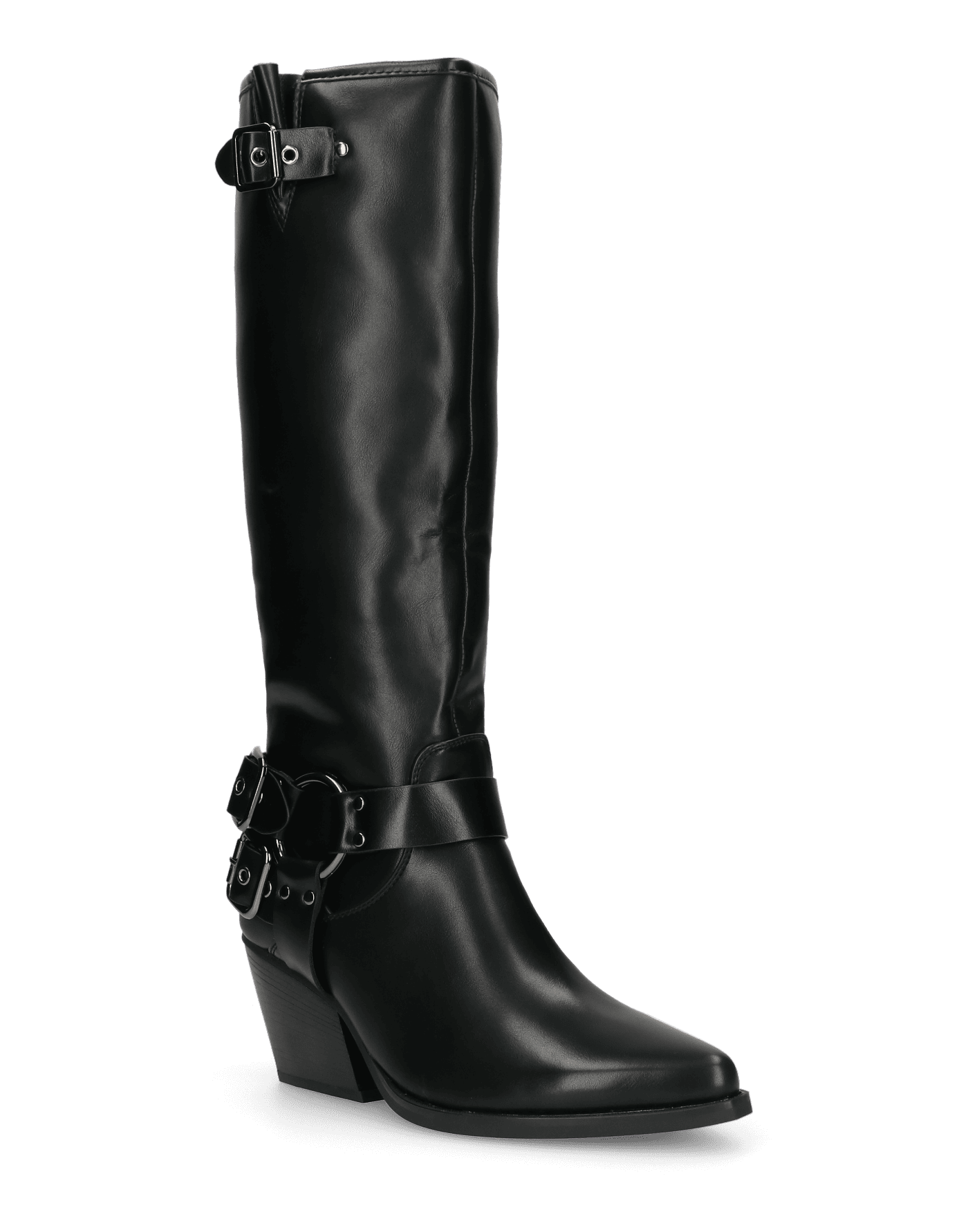 MEDEA - stivali neri con tacco con chiusura zip laterale