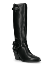 MEDEA - stivali neri con tacco con chiusura zip laterale