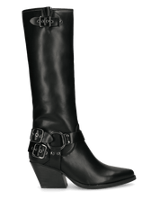 MEDEA - stivali neri con tacco con chiusura zip laterale