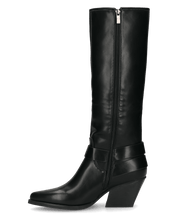 MEDEA - stivali neri con tacco con chiusura zip laterale