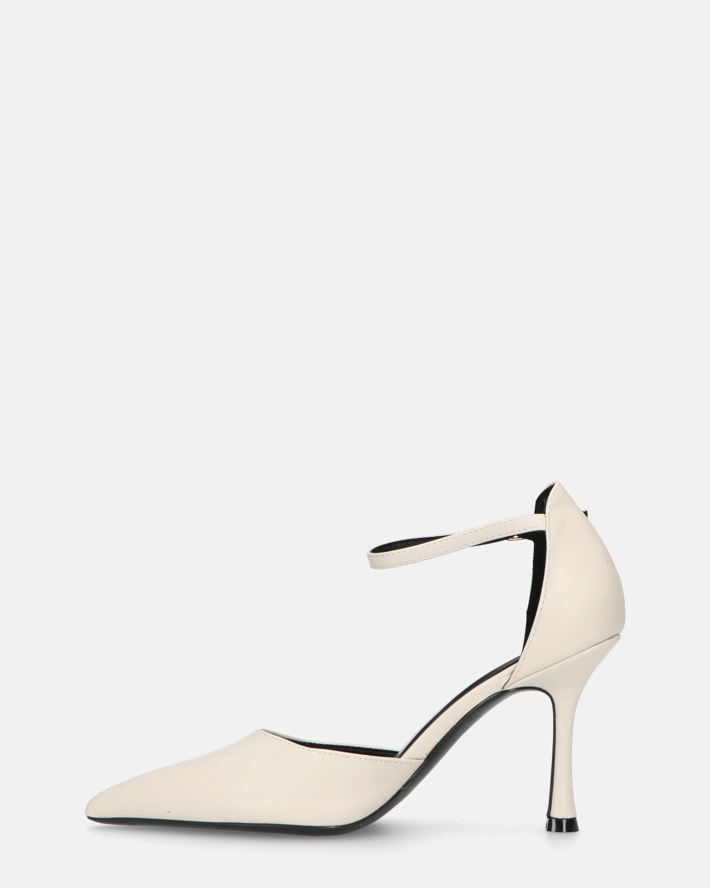 MEENA - decolette bianco con cinturino e soletta nera