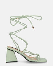 MELISA - sandali con lacci in ecopelle verde