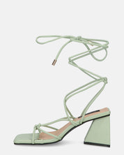 MELISA - sandali con lacci in ecopelle verde