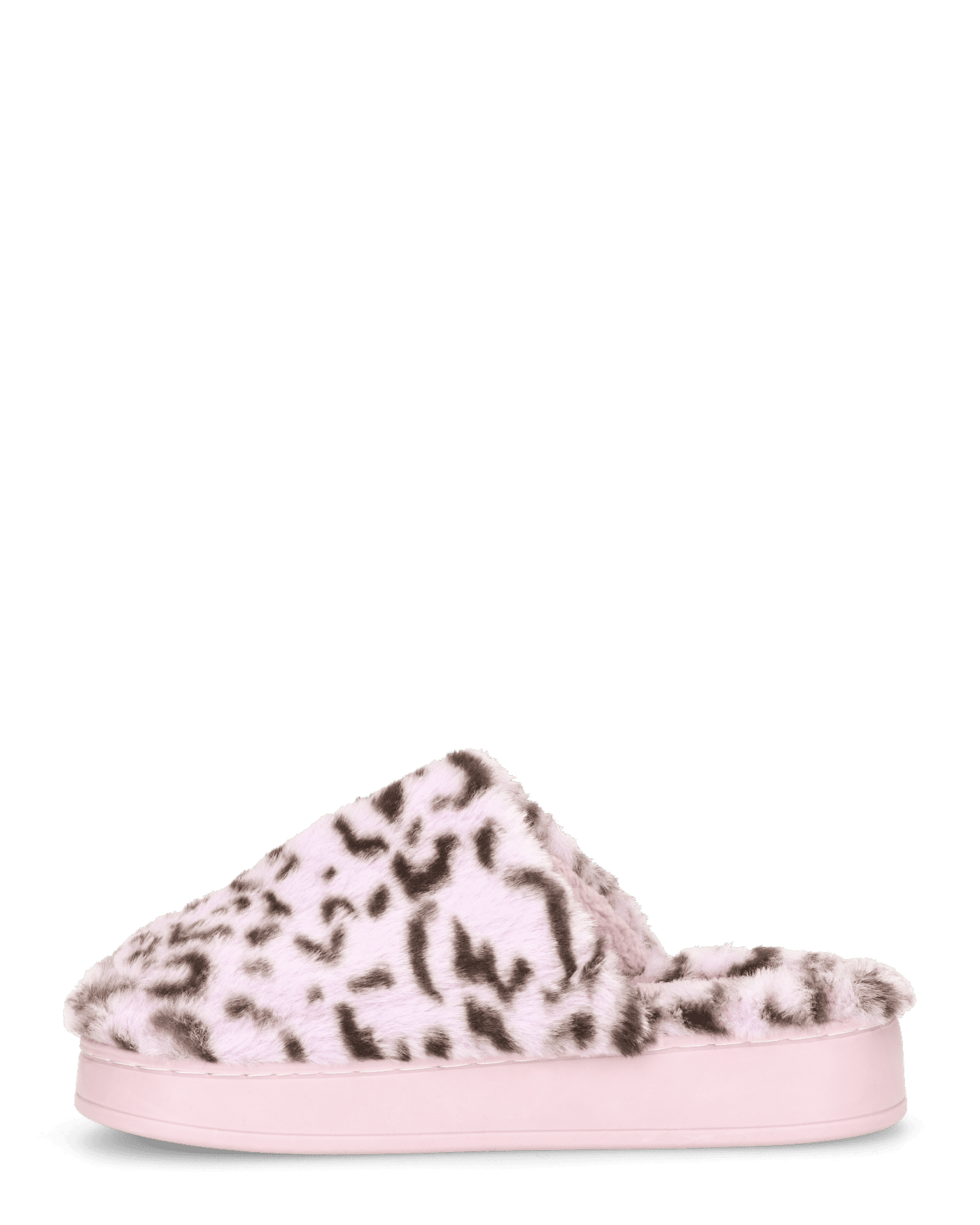 MILKY - pantofole rosa leopardate platform in finta pelliccia
