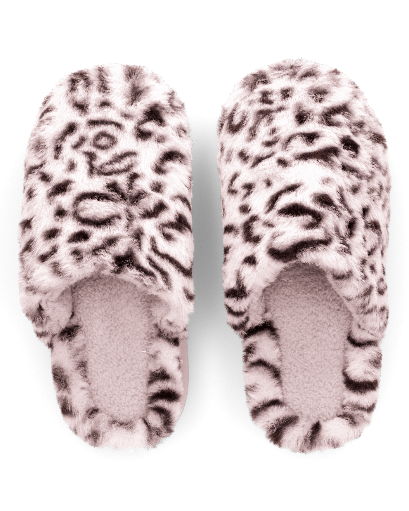 MILKY - pantofole rosa leopardate platform in finta pelliccia