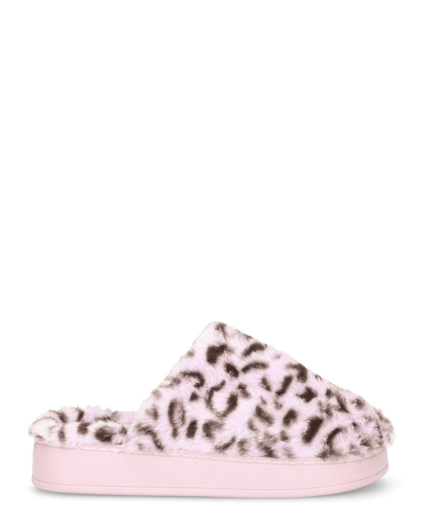 MILKY - pantofole rosa leopardate platform in finta pelliccia