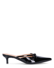MINNY - décolleté in glassy nero con fiocco e tacco basso