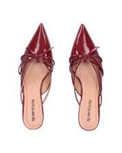 MINNY - décolleté in glassy bordeaux con fiocco e tacco basso