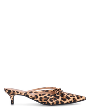 MINNY - décolleté in simil pelle leopardata con fiocco e tacco basso