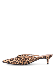 MINNY - décolleté in simil pelle leopardata con fiocco e tacco basso