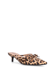 MINNY - décolleté in simil pelle leopardata con fiocco e tacco basso