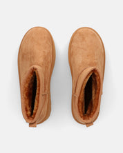 MIREIA - stivaletti bassi marroni in camoscio e interno imbottito