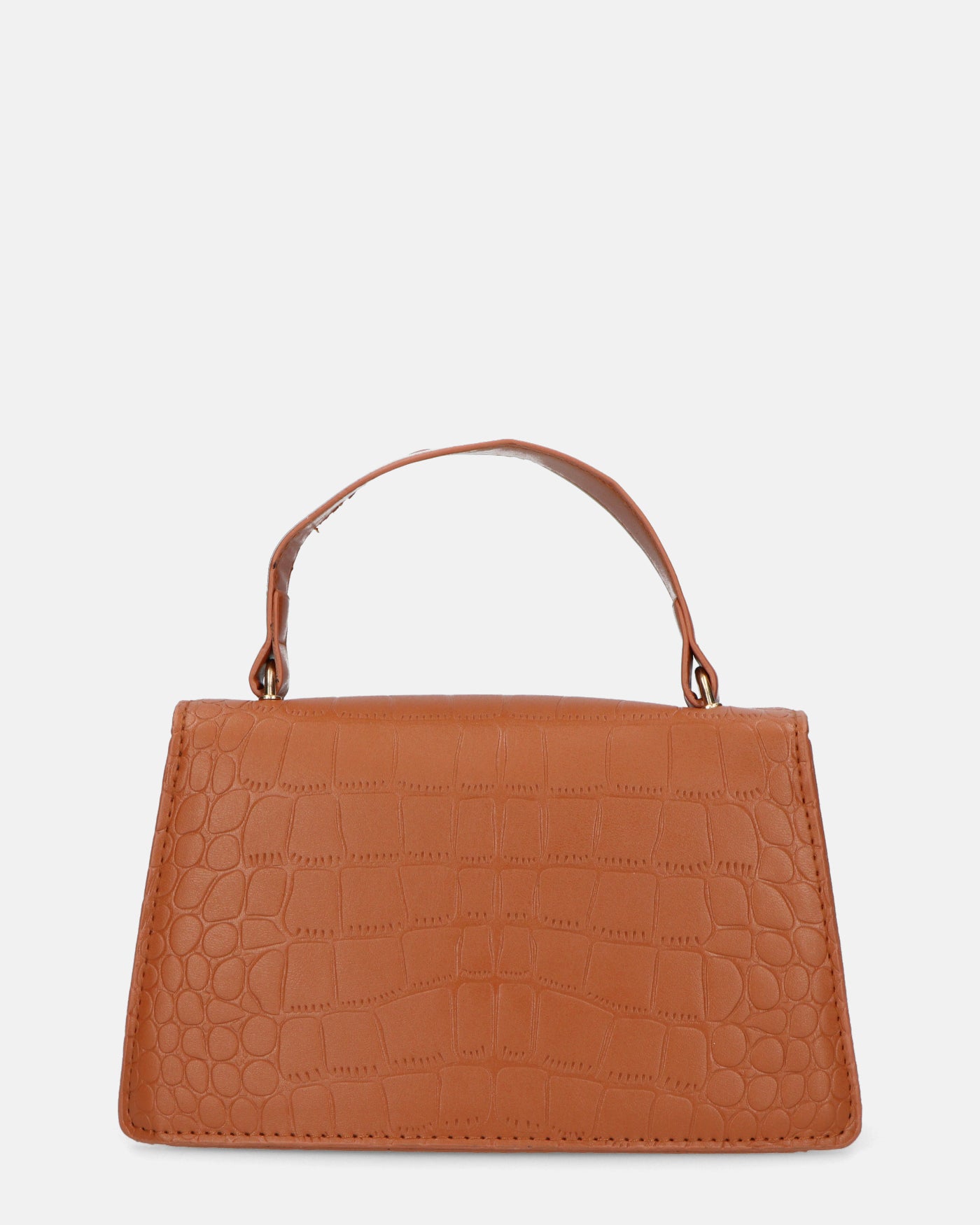 MIREY - borsetta marrone a mano con tracolla aggiuntiva e dettagli dorati