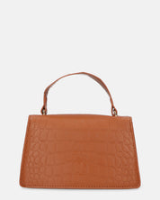 MIREY - borsetta marrone a mano con tracolla aggiuntiva e dettagli dorati