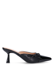 MONIKA - décolleté nero con tacco e punta lucida con fiocco laterale