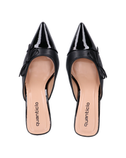 MONIKA - décolleté nero con tacco e punta lucida con fiocco laterale