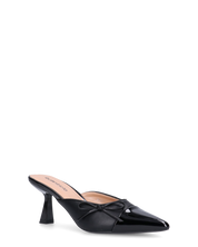 MONIKA - décolleté nero con tacco e punta lucida con fiocco laterale