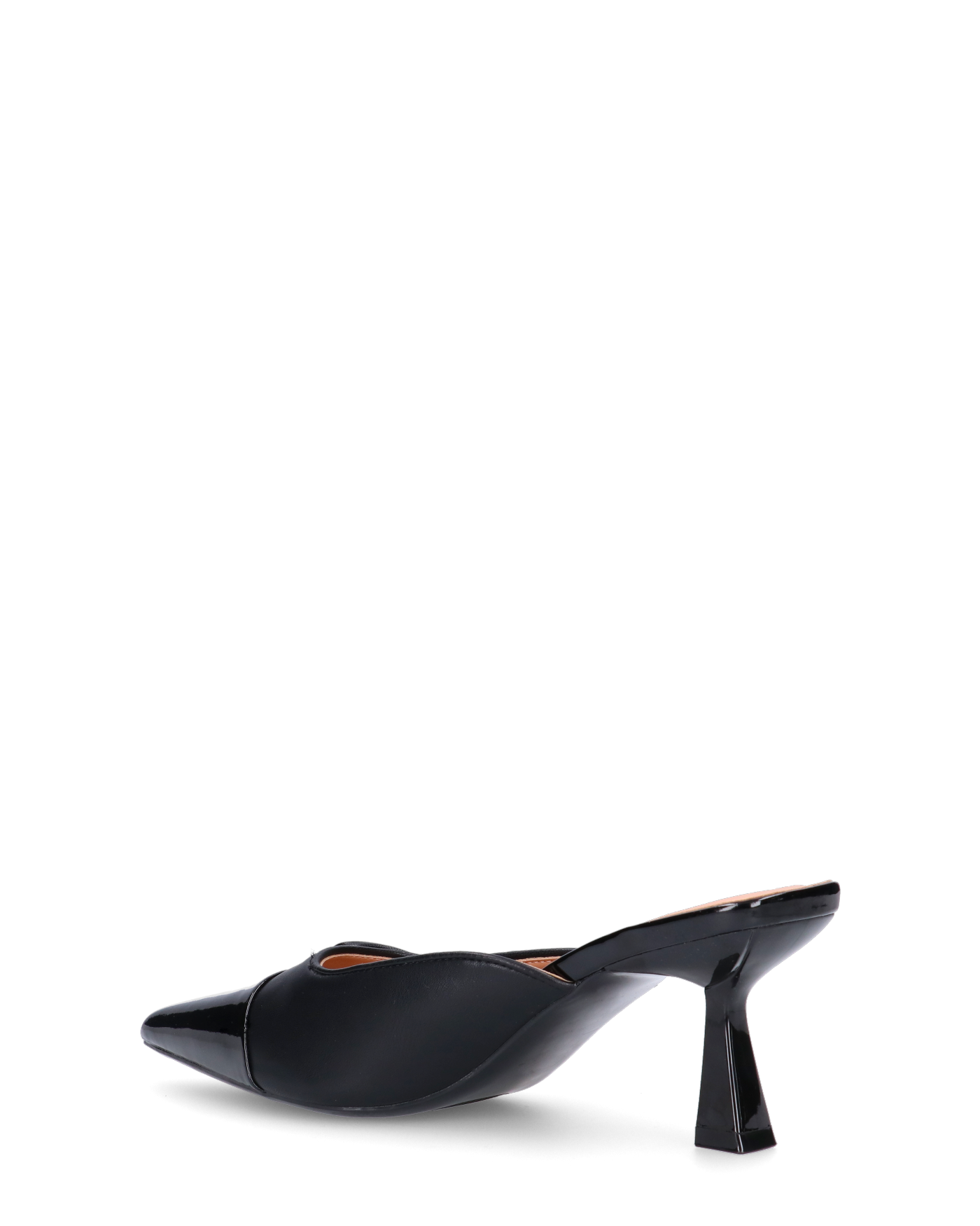 MONIKA - décolleté nero con tacco e punta lucida con fiocco laterale