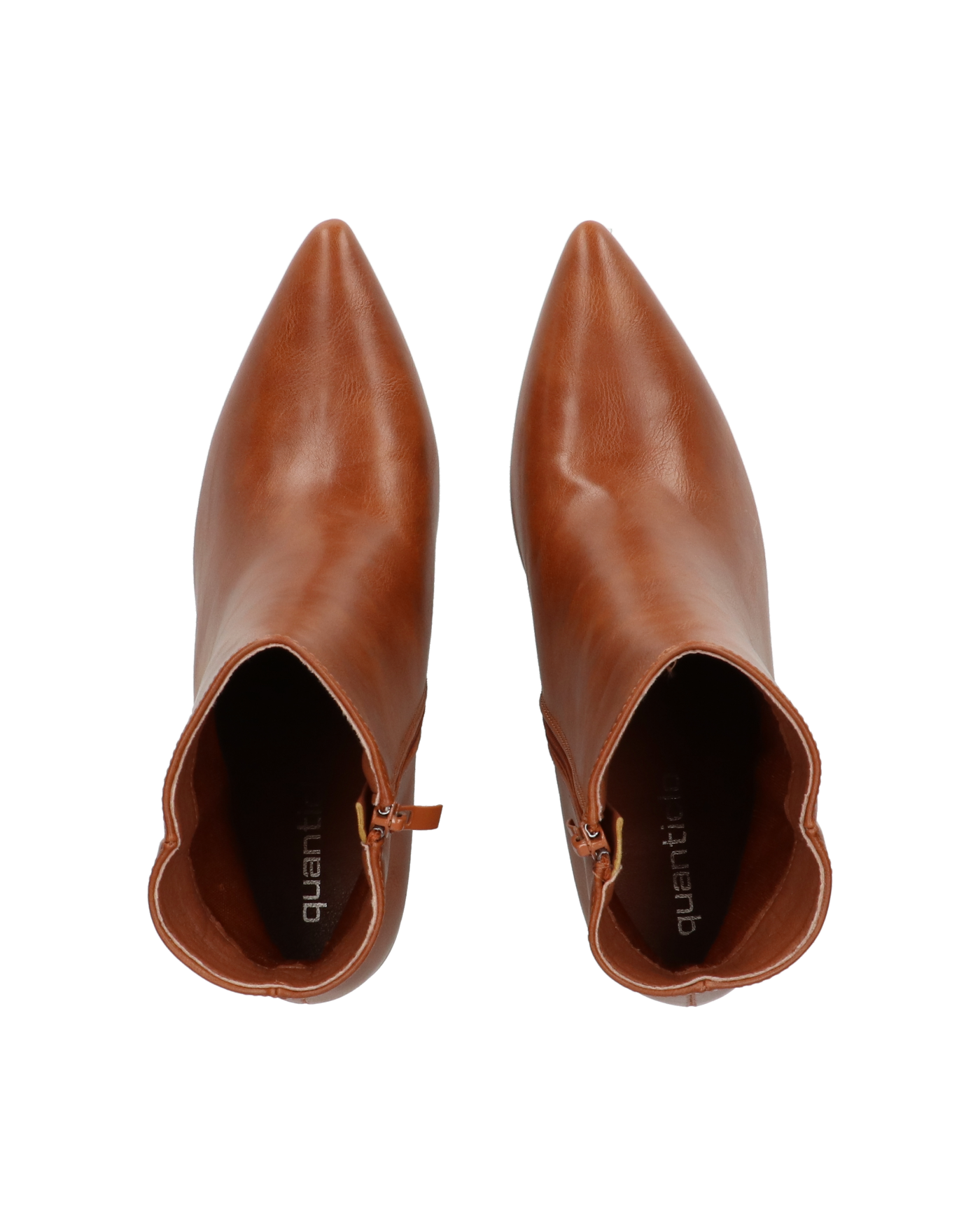 MYZA - stivaletti marrone con tacco a spillo con zip laterale