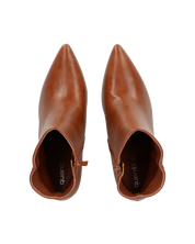 MYZA - stivaletti marrone con tacco a spillo con zip laterale