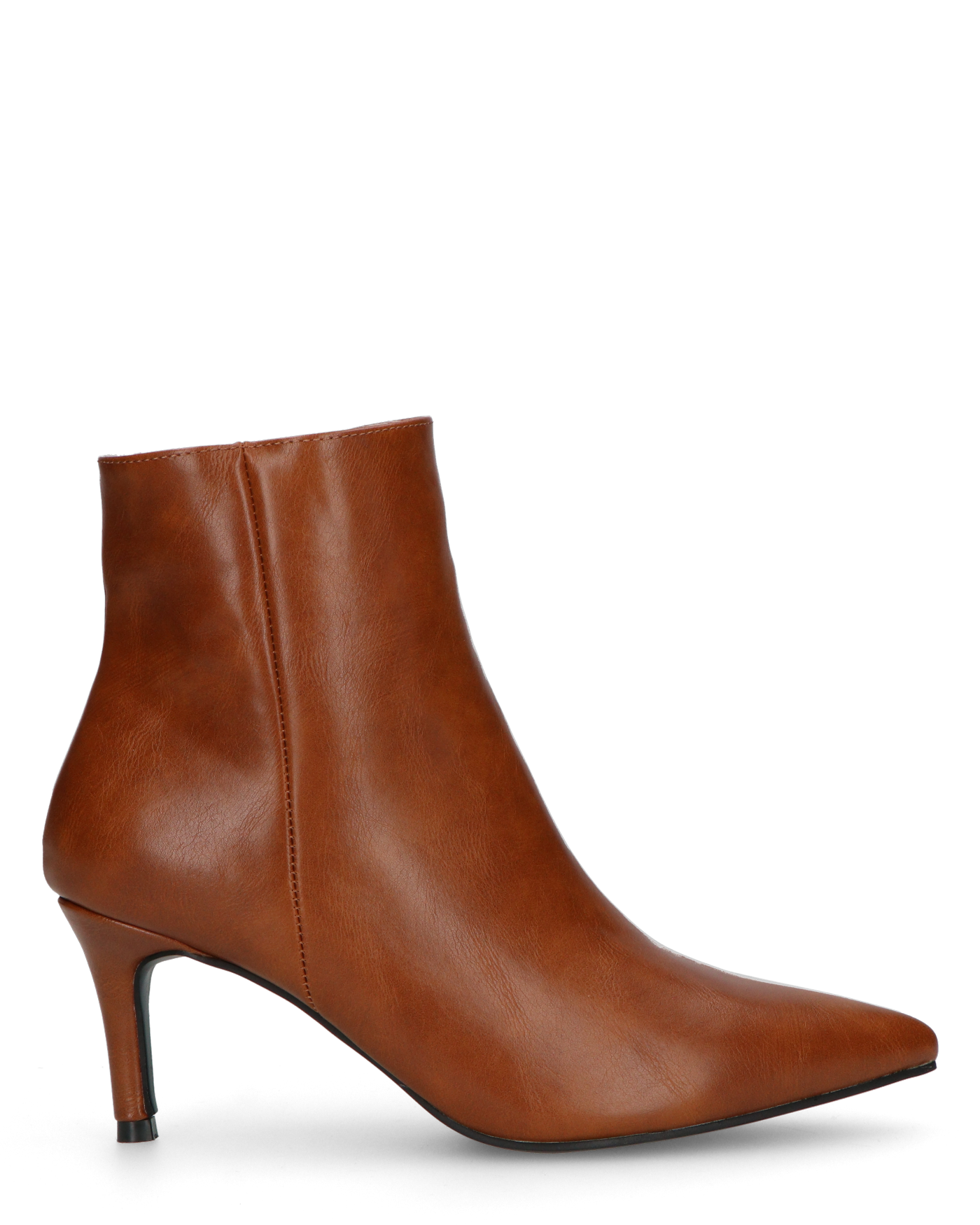 MYZA - stivaletti marrone con tacco a spillo con zip laterale