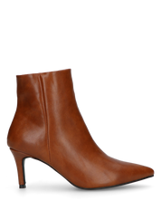 MYZA - stivaletti marrone con tacco a spillo con zip laterale