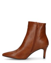 MYZA - stivaletti marrone con tacco a spillo con zip laterale