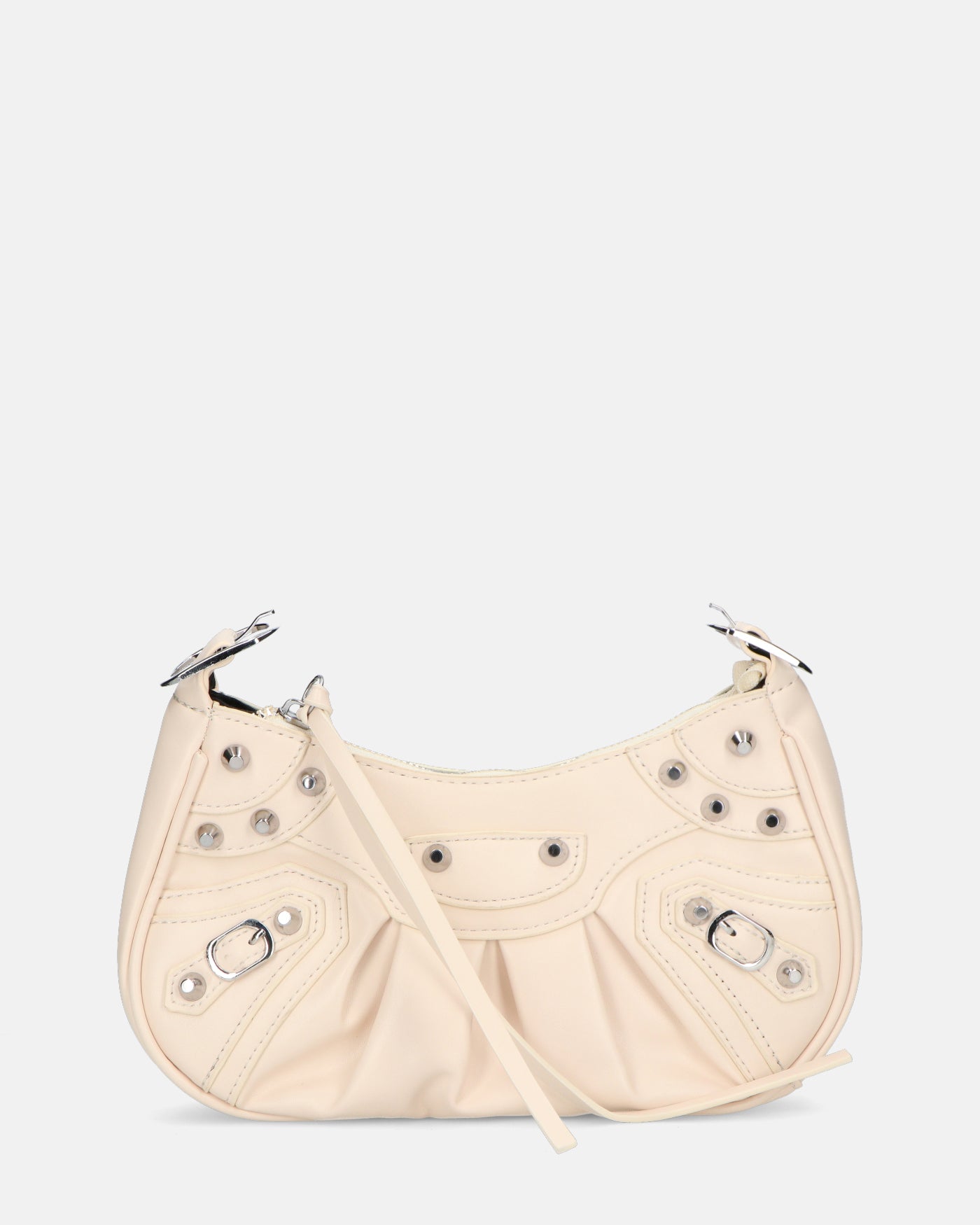 NIKKIE - borsetta beige con chiusura zip, tracolla e borsellino removibili