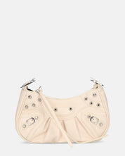 NIKKIE - borsetta beige con chiusura zip, tracolla e borsellino removibili