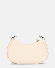 NIKKIE - borsetta beige con chiusura zip, tracolla e borsellino removibili