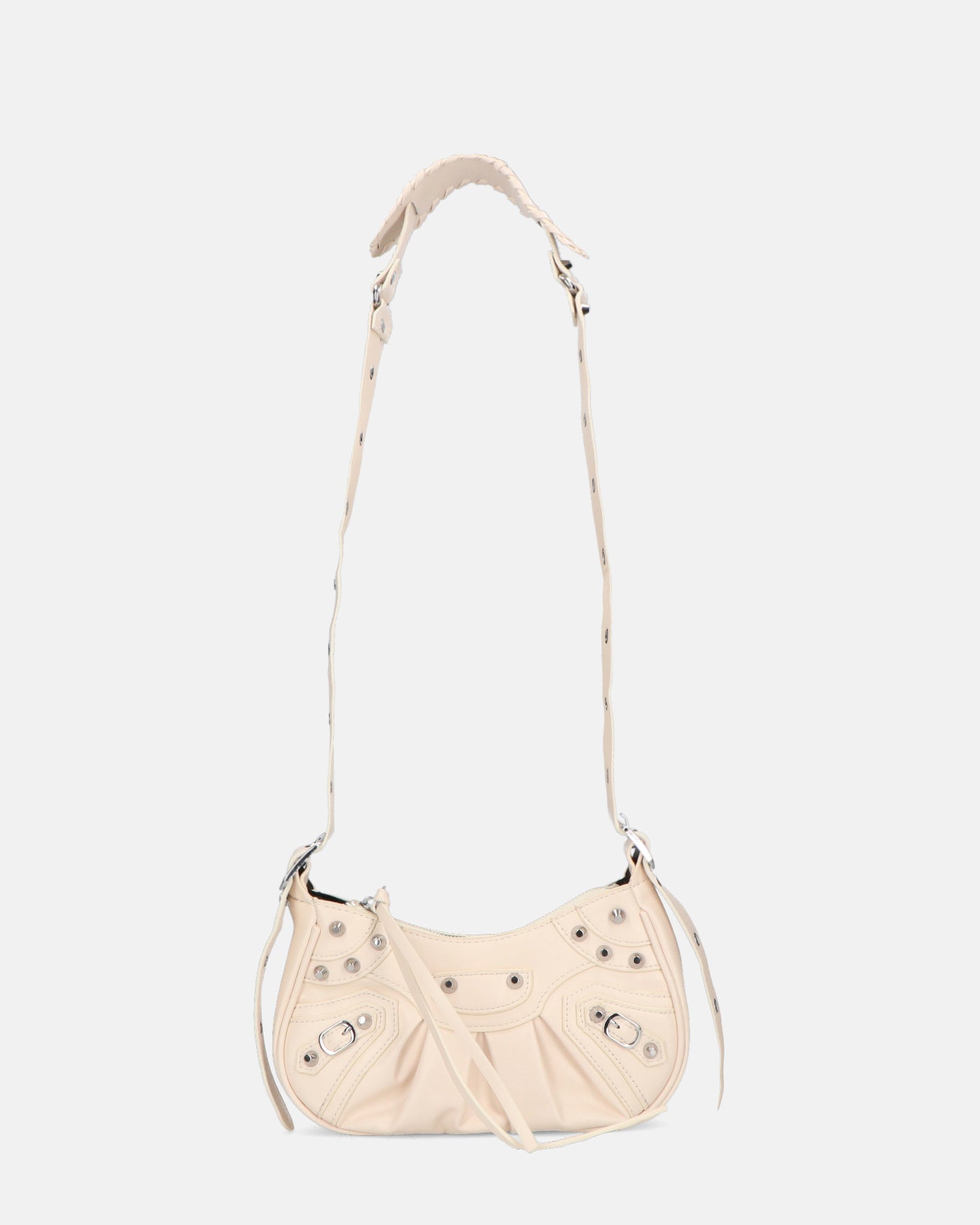 NIKKIE - borsetta beige con chiusura zip, tracolla e borsellino removibili