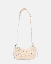 NIKKIE - borsetta beige con chiusura zip, tracolla e borsellino removibili