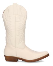 NILLA - stivali camperos beige con ricami