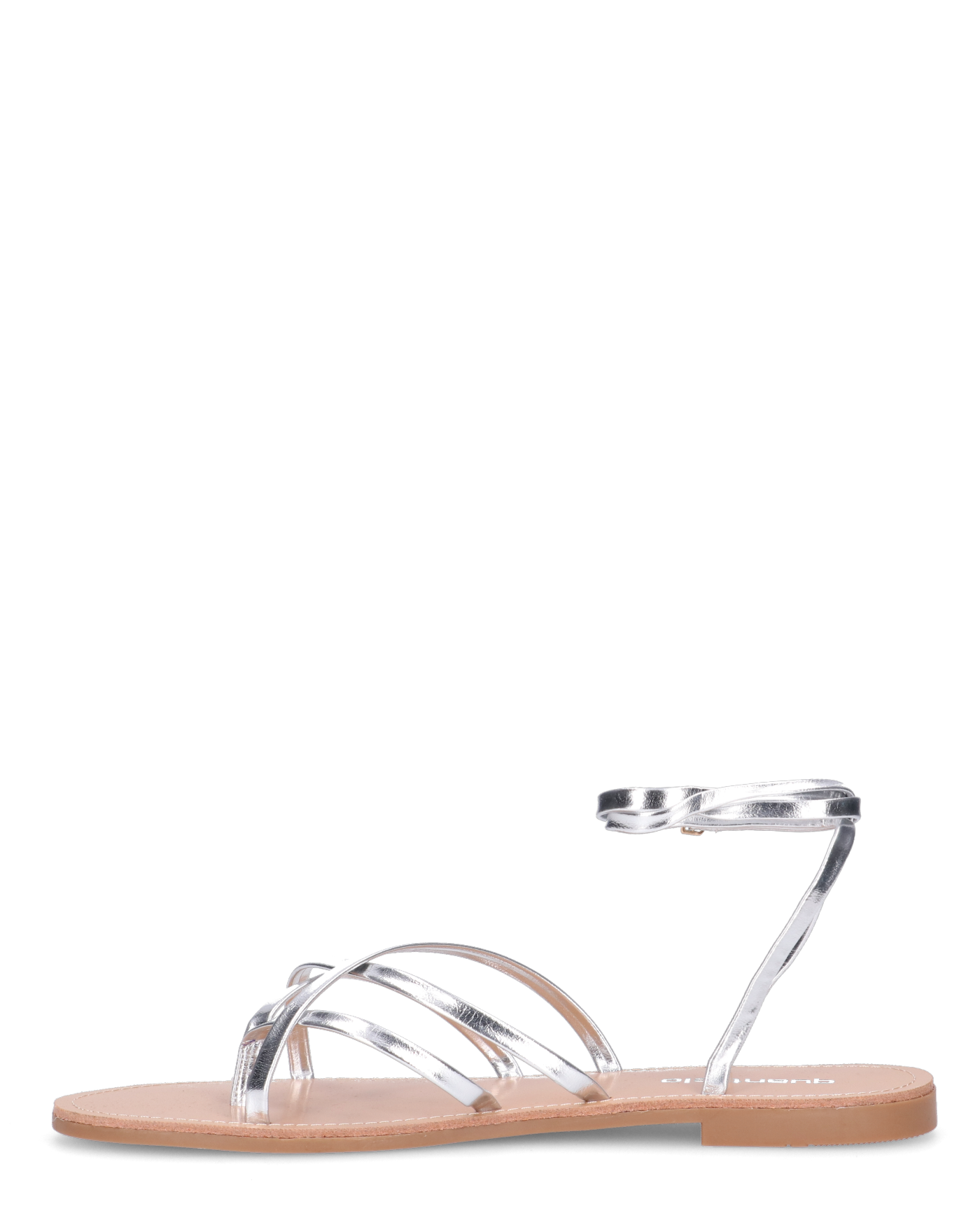 NINA - sandali bassi con cinturino e fasce argentate