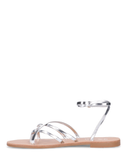 NINA - sandali bassi con cinturino e fasce argentate