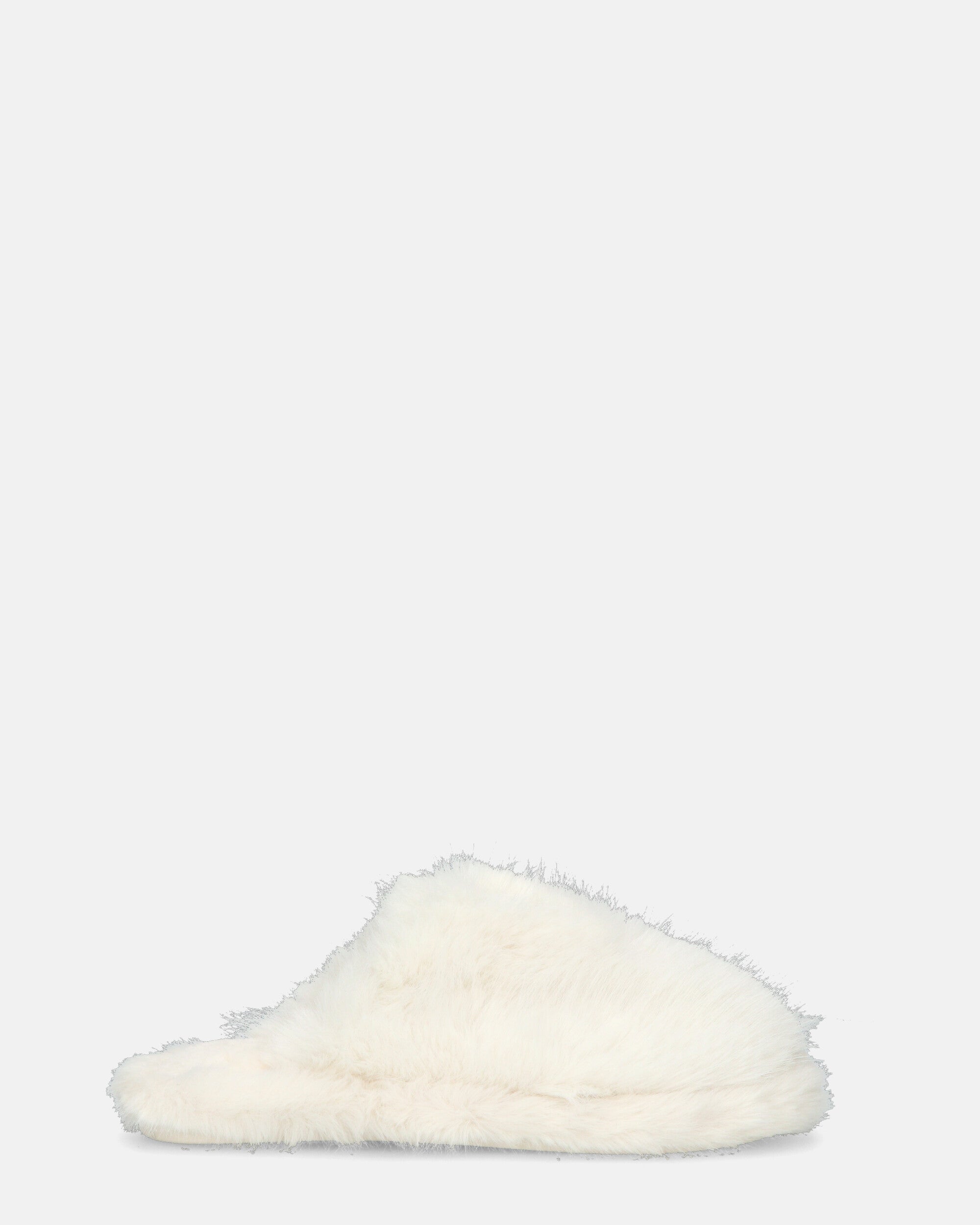 NOARA - pantofole in pelliccia bianca chiuse in punta
