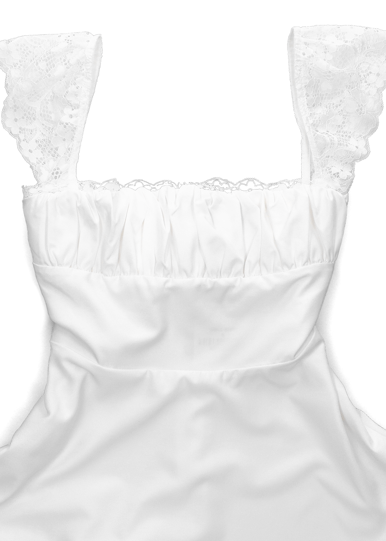 NOELE - vestito bianco con gonna ampia e dettagli in pizzo