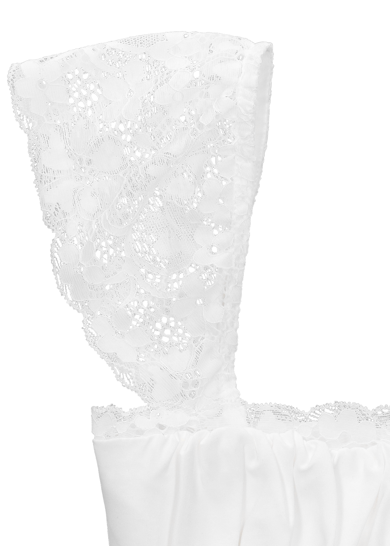 NOELE - vestito bianco con gonna ampia e dettagli in pizzo