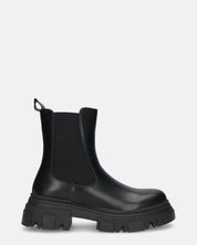 NORMA - stivaletti con cerniera laterale in ecopelle nera