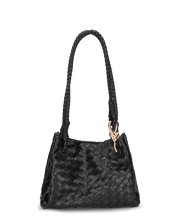OLEANE - borsetta nera con effetto intrecciato e tracolla aggiuntiva