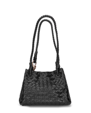 OLEANE - borsetta nera con effetto intrecciato e tracolla aggiuntiva