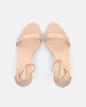 ADELYNE - sandali con tacco a spillo in ecopelle beige con cinturino