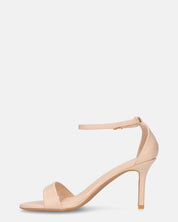 ADELYNE - sandali con tacco a spillo in ecopelle beige con cinturino