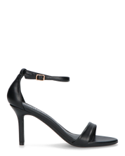 ADELYNE - sandali con tacco a spillo in ecopelle nera con cinturino