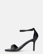 ADELYNE - sandali con tacco a spillo in ecopelle nera con cinturino