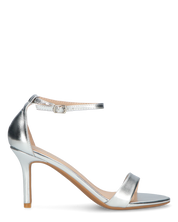 ONA - sandali con tacco a spillo in ecopelle argentato con cinturino