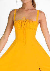 ORNELLA - vestito midi ampio in arancione chiaro