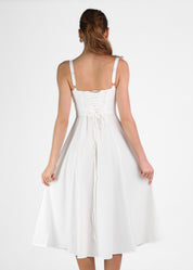 ORNELLA - vestito midi ampio in bianco